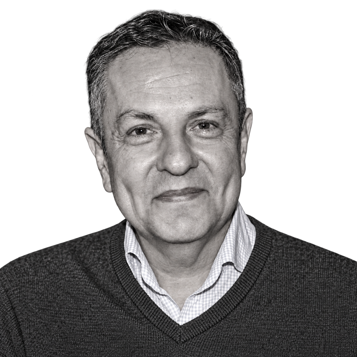 Raúl Puivecino en blanco y negro